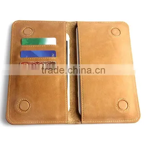 Universal Wallet Genuine Leather Double Phone Case Cover Pouch Bags for Samsung Galaxy Note A J E S 1 2 3 4 5 6 7 I9220 Pocket thumbnail-2