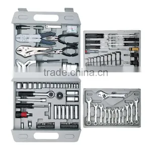 126pcs Emergency Tool Set With 3/8'' Deep Sockets and Combination Wrenches Hex Key Sets thumbnail-2