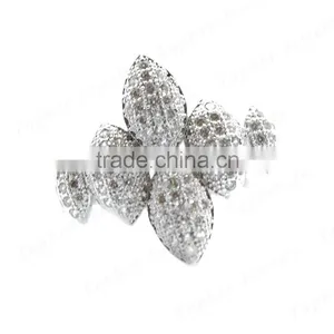 China Factory Direct Sale Rhodium Plated 925 Italian Silver Ring thumbnail-2