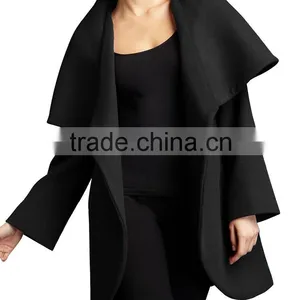 OEM Wholesale Hi-end Fall Winter New Pant Coat Design Woman's Wool Coat thumbnail-3