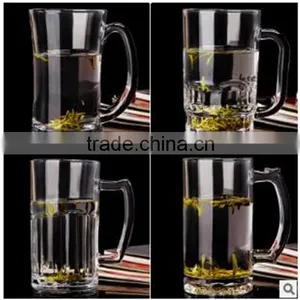 Promotional Custom Design Tall Glass Beverage/Glass Beer Mug With Handle thumbnail-1