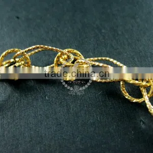 19cm Raw Brass Faceted Rhombic Link Fashion DIY Bracelet Supplies 1900083 thumbnail-4