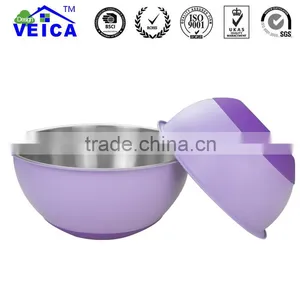 Steel Salad Bowl With Silicone Bottom thumbnail-1