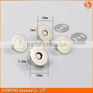Golden 0.7inch 18mm Round Magnet Button Closure for Bags From Guangdong China thumbnail-3