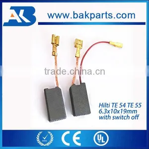 Original Quality Hilti TE 54 TE55 Spare Part Carbon Brush Size 6.3x10x19mm With Switch off thumbnail-1