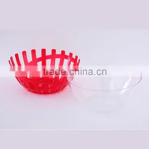 Cheap Kitchen Practical Creative Design Multi Double-Layer Hollow Colorful Fruit Round Plastic Plate thumbnail-3