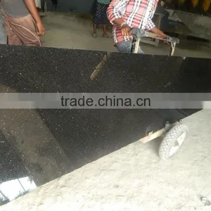 China Polished Black Granite /black Galaxy Granite Price thumbnail-4