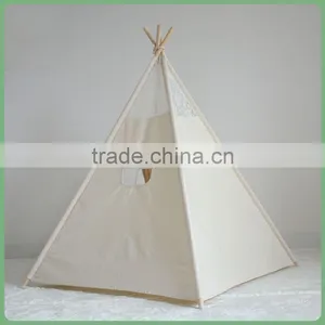 Wholesale Low MOQ Plain Calico Lace Indoor Kids Teepee thumbnail-3