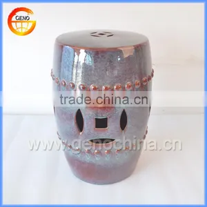 Ceramic Glazed Drum Stool With Chinese Style thumbnail-1