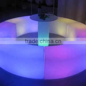 Led Bar Furniture Round Table/Hot Sell Led Rechargeable Coffee Table/LED Remote Outdoor Lawn Tea Table thumbnail-3