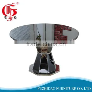Manufacture Cylinder Glass Dining Table for Hotel Used thumbnail-1