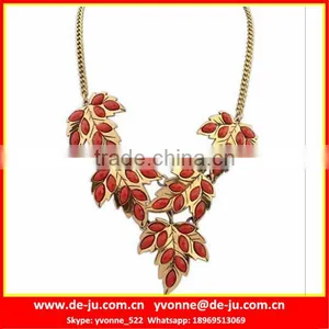 Agate Imitating Leaves Statement Necklace thumbnail-1