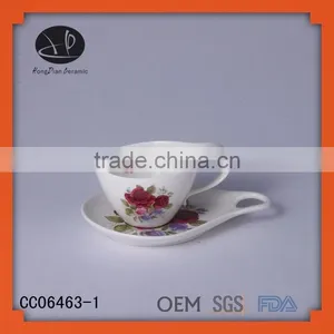 Coffee Mug, Plate, Cup & Saucer Bulk Ceramic Roses Tea Cup and Saucer Set Wholesale thumbnail-1