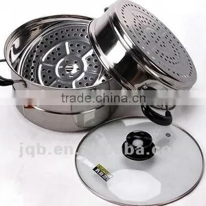 Stainnless Steel 18/8 Steamer Pot With Mirror Polish & Two-double Layer thumbnail-3