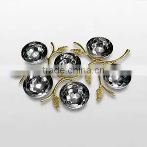 Decorative 6 Bowl Leaf Metal thumbnail-1