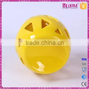 Ceramic Craft Hollow Out Desgin Yellow Incense Burner thumbnail-4