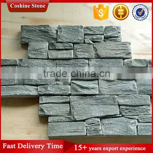 Green Natural Slate Cultured Stone Stacked Stone for Wall Panel Cladding thumbnail-3