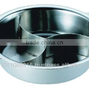 Made in Japan Chiri Nabe Cooking Stainless Steel Pot With Partition (3 Conpartment) Induction Cooker Utensils thumbnail-1