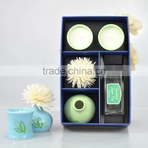 2015 Hot Fragrance Ceramic Diffuser Gift Set With Sola Flower Soy Candle thumbnail-2