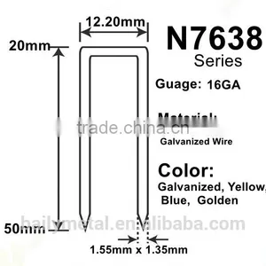 Factory Supply Custom Galvanized N7638 Staples 16GA Crown: 12.20mm thumbnail-1