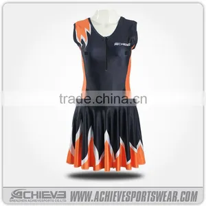 Cheap Wholesale Custom Sublimation Sport Netball Uniform thumbnail-4