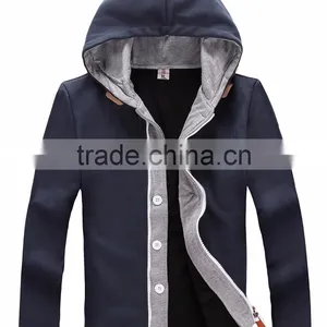 China Factory Thick Winter Men Cheap 100% Polyester Blank Hoodies thumbnail-1
