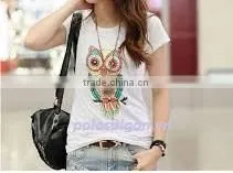 Big World Factory OEM Custom , Design Your Own Short Sleeve O-neck Women Printed t Shirt thumbnail-2