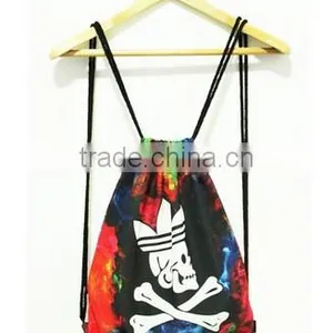 Custom Canvas Print Candy Color Backpack With String thumbnail-2