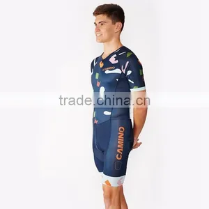 Sublimation Printing Lycra Triathlon Suit Sleeveless/sleeved, Comfortable and Quick Dry One Piece Triathlon Suit thumbnail-6