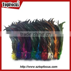Wholesale Colourful Long Saddle Hackle Grizzly Rooster Feathers for Sale thumbnail-1
