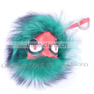 CX-R-48K Cute Accessories Fashion Genuine Fox Raccoon Fur Key Chains thumbnail-4