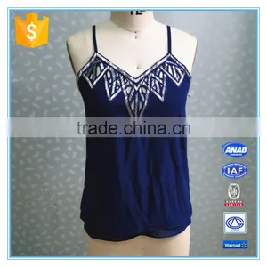 2016 Newest Chiffon Sleeveless Vest Navy Blue Beading thumbnail-1
