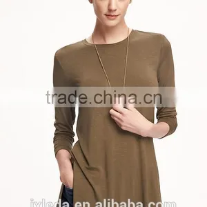 Fashion Relaxed Long and Lean Tunic Oversize Jersey Tee for Women thumbnail-1