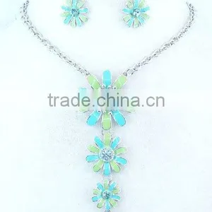 Fashion Necklace Set,flower Style, Color Paint Jewelry,costume Jewelry thumbnail-1