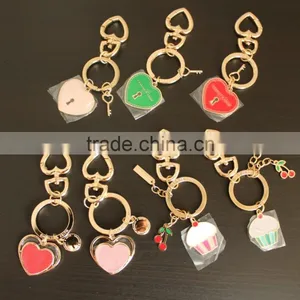 Customized Heart Shaped Keychain, Metal Girls Keychains,Exquisite Tiny Charms Bag Dangle Chain thumbnail-1