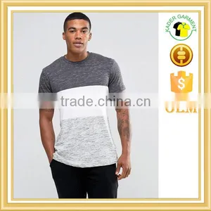 Long Line t Shirt Bamboo Splice Design T-shirts Slim Fit Blank T-shirt thumbnail-1