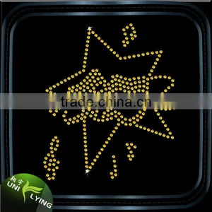 Fashion Two Smile Stars Heat Hot Fix Rhinestone Transfer Motif thumbnail-6