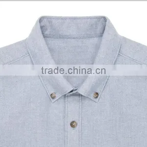 Provide OEM Service Bulk Customize Denim Stripe Shirt thumbnail-4