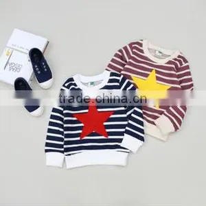 Hot Sale Children's Sweater With Plaid Sleeves Fashion Winter/fall Knitting Sweater Designs for Kids thumbnail-1