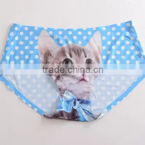 2017 Manufacturer Customized Your Own Brand Design Funny Cute 3D Print 95%Modal 5%Spandex Private Label Women Underwear thumbnail-1