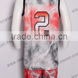 Latest Basketball Jersey Design 2016 Sublimation Good Quality Uniforms Basketball Training Wear thumbnail-2