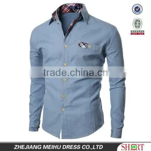 2016 Light Weight Men Slim Fit Denim Casual Shirts thumbnail-1