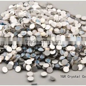 White Opal Nail Art Glass Rhinestone Silver Flat Back Rhinestones thumbnail-1