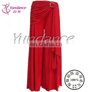 HS-68 Tribal Ballroom Dance Pants Straight Wide Leg Dance Pants Hot-red thumbnail-1