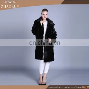 Wholesale China Hooded Black Mink Fur Coat / Genuine Mink Fur Coat thumbnail-5