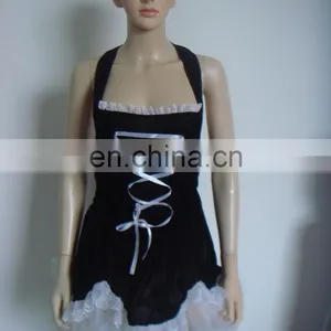Funny Carnival Women Quality Sexy French Maid Black Costume Fancy Dress WC-0004 thumbnail-1