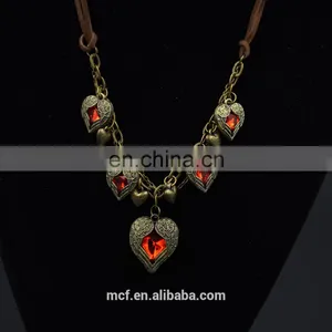 Crystal Diamond Fashion Pendant Chunky Necklace MCB-0041 thumbnail-1