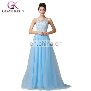 Grace Karin Sleeveless Long Lace Prom Dresses CL6108-6# thumbnail-1
