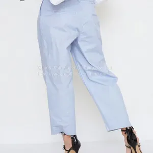 Ruffled Waist Ankle Casual Pants thumbnail-4