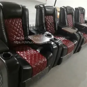 Real Genuine Leather Power Recliner Theater Sofa With Cool Cupholder thumbnail-3